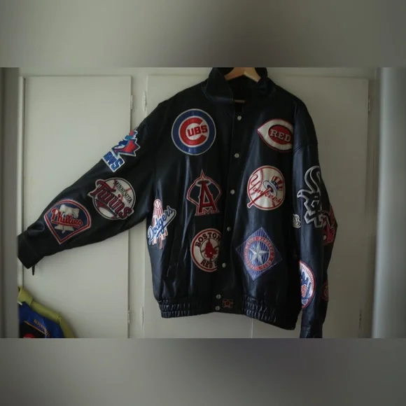 ジャケット・アウター JH design MLB patch leather jacket Vintage 90s JH Design MLB Patch Leather Baseball Rare Jacket